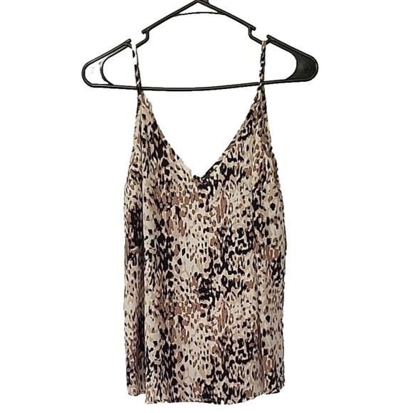 Renee C. Tank Top Blouse S Womens Spaghetti Strap Sleeveless Animal Print Y2K US - Picture 1 of 8